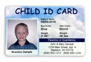 Customized Child Safety ID Card