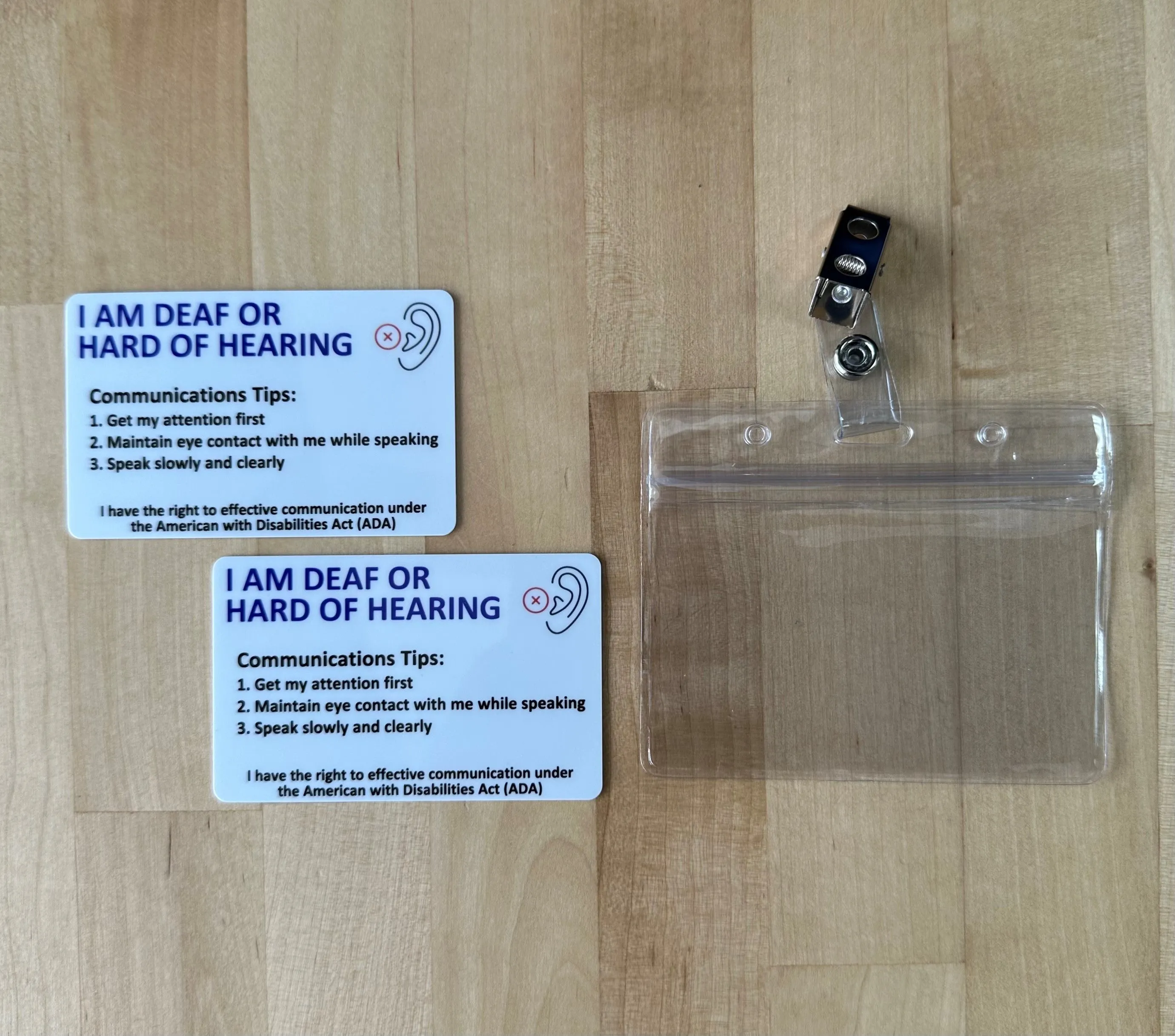 Customized Hard of Hearing Wallet Card
