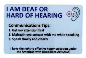 Customized Hard of Hearing Wallet Card