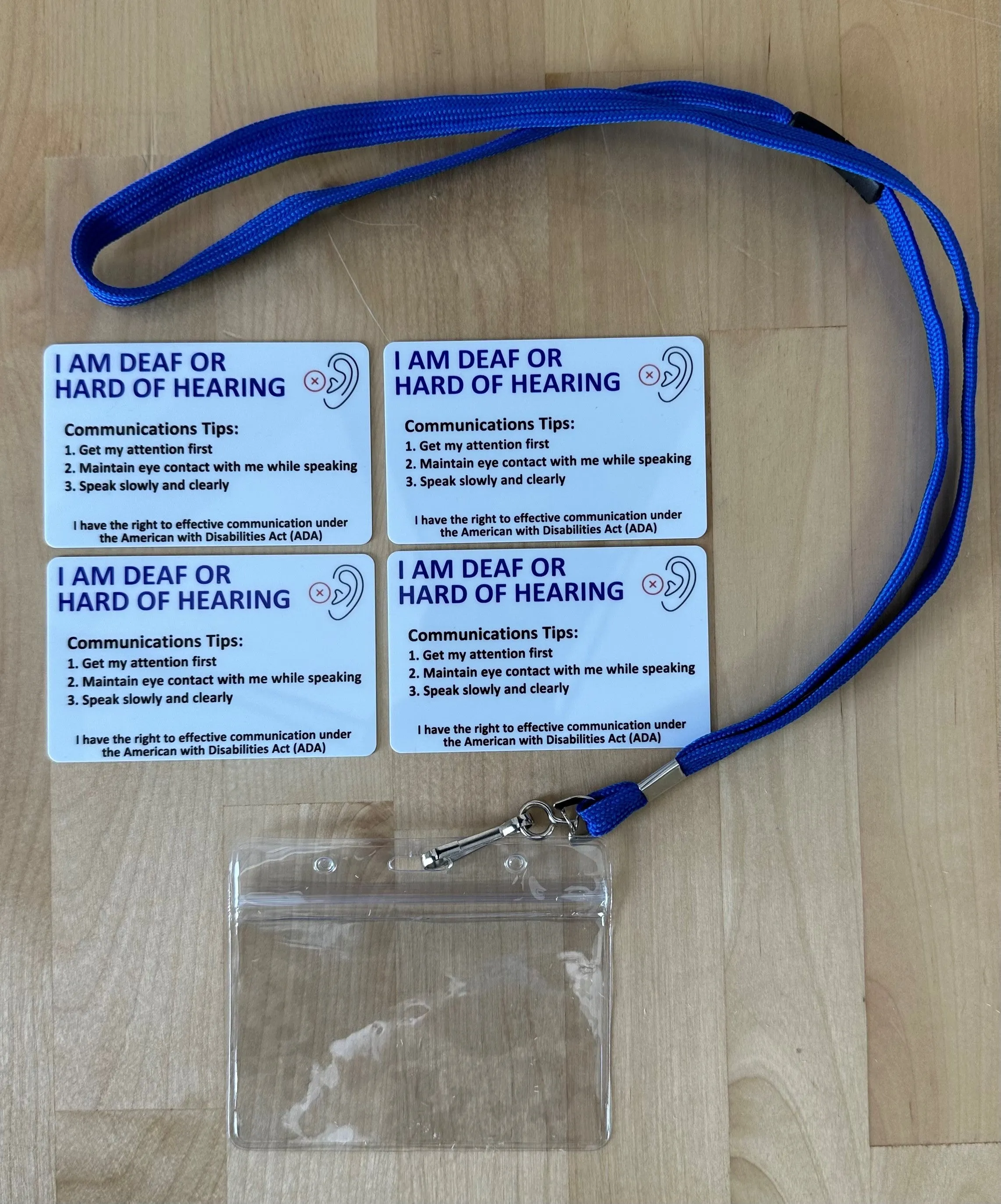 Customized Hard of Hearing Wallet Card