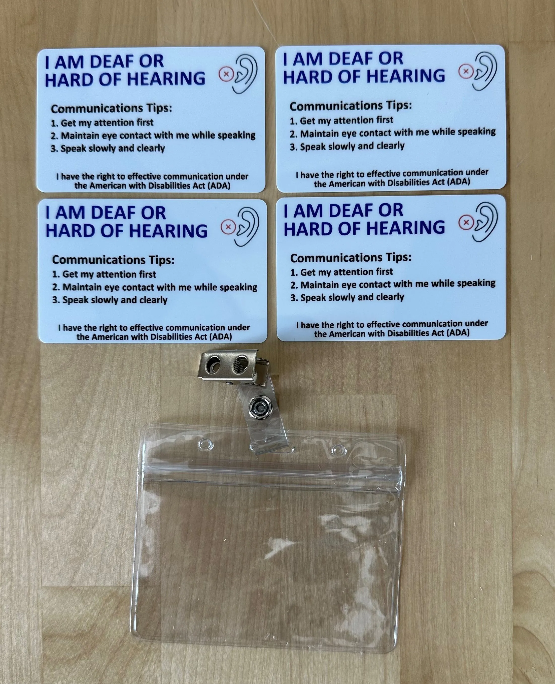 Customized Hard of Hearing Wallet Card