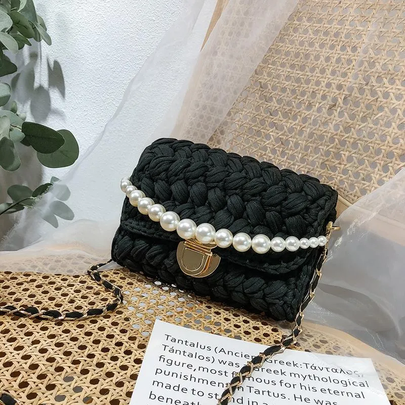 Cute Beige Crochet Small Handbag Crossbody Purse Crochet Shoulder Bag for Girl Cute Crochet Purses