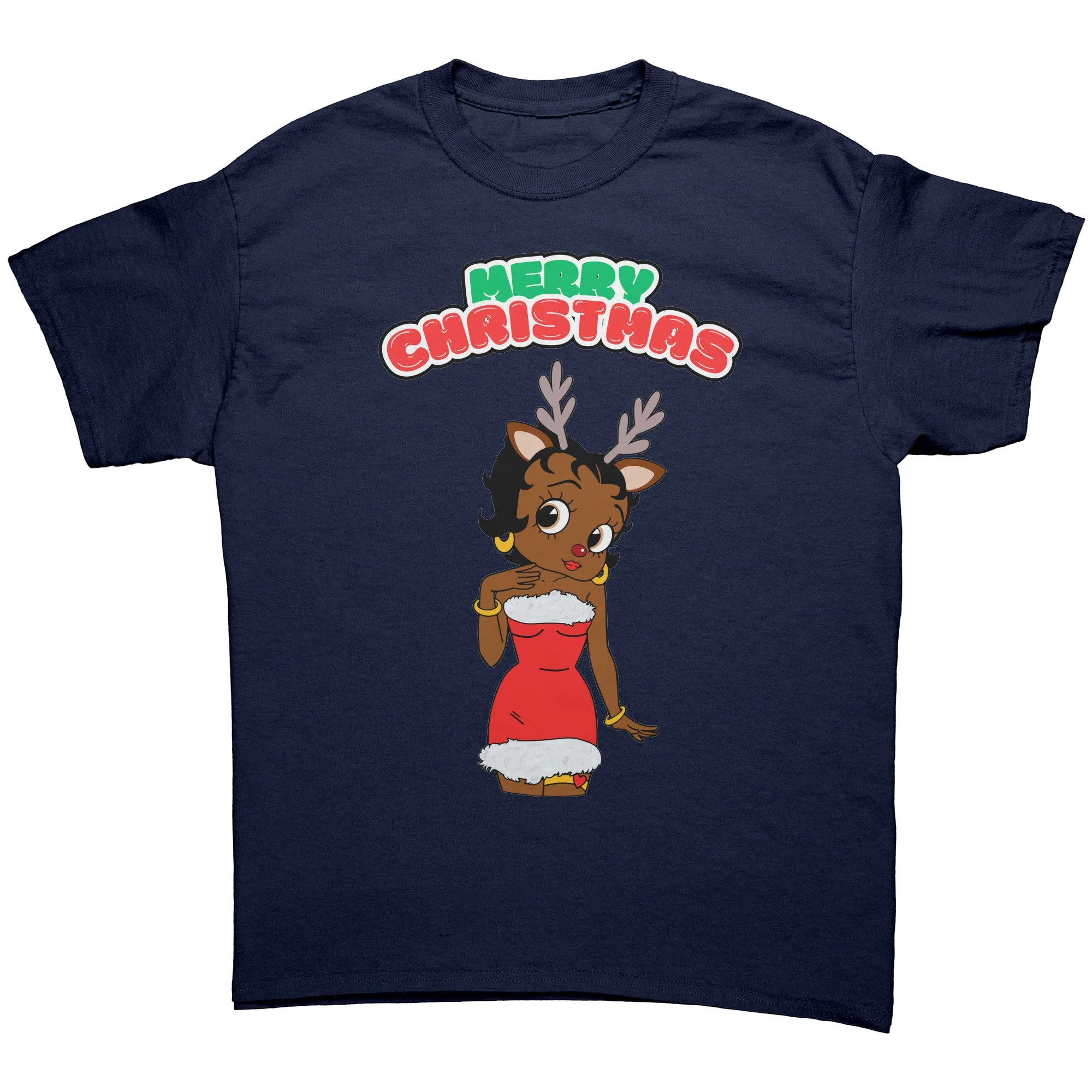 Cute Betty Boop Shirt, Funny Christmas Shirt, Christmas Reindeer Shirt, Christmas Graphic Tee, Christmas Gifts For Her, Womens Clothing Gift