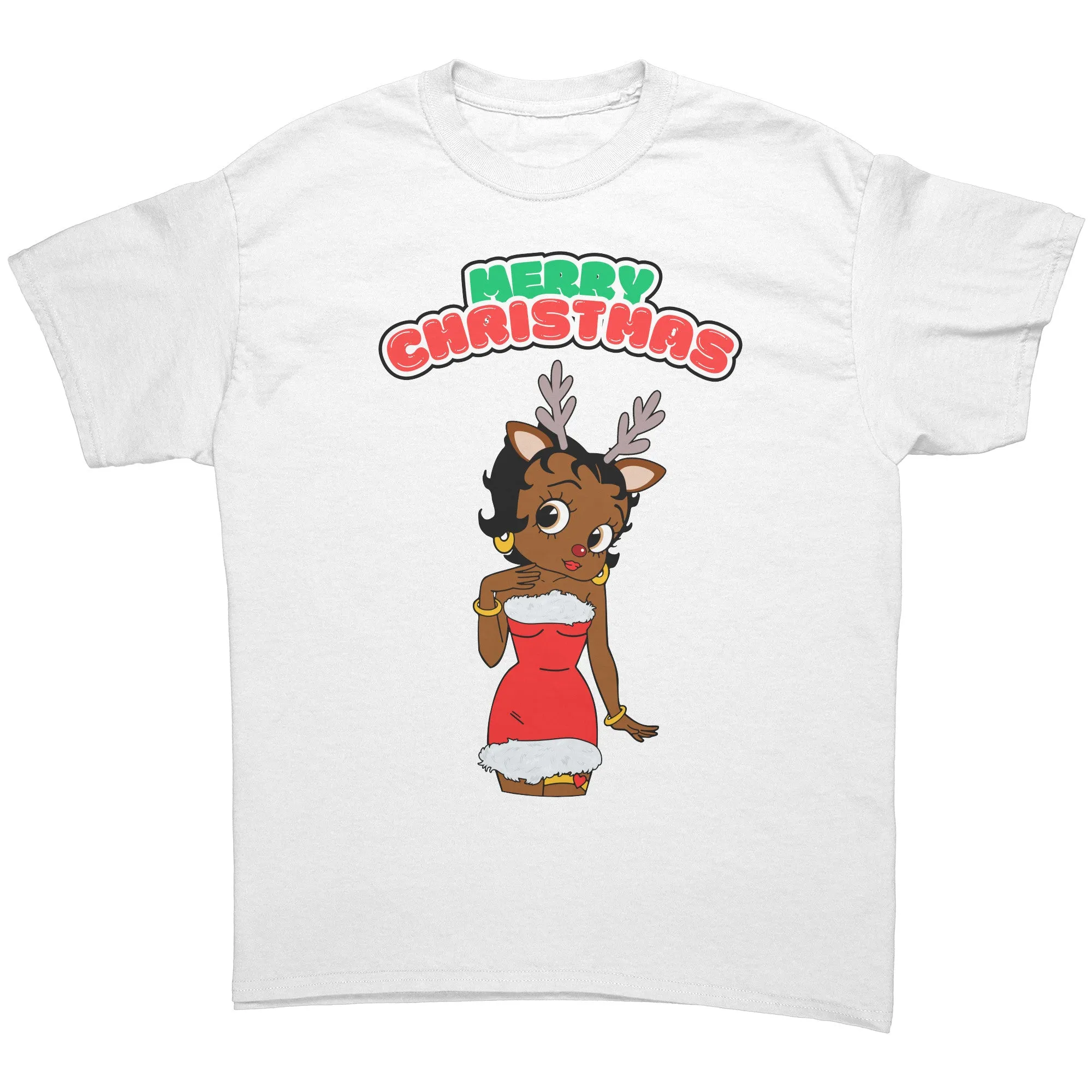Cute Betty Boop Shirt, Funny Christmas Shirt, Christmas Reindeer Shirt, Christmas Graphic Tee, Christmas Gifts For Her, Womens Clothing Gift