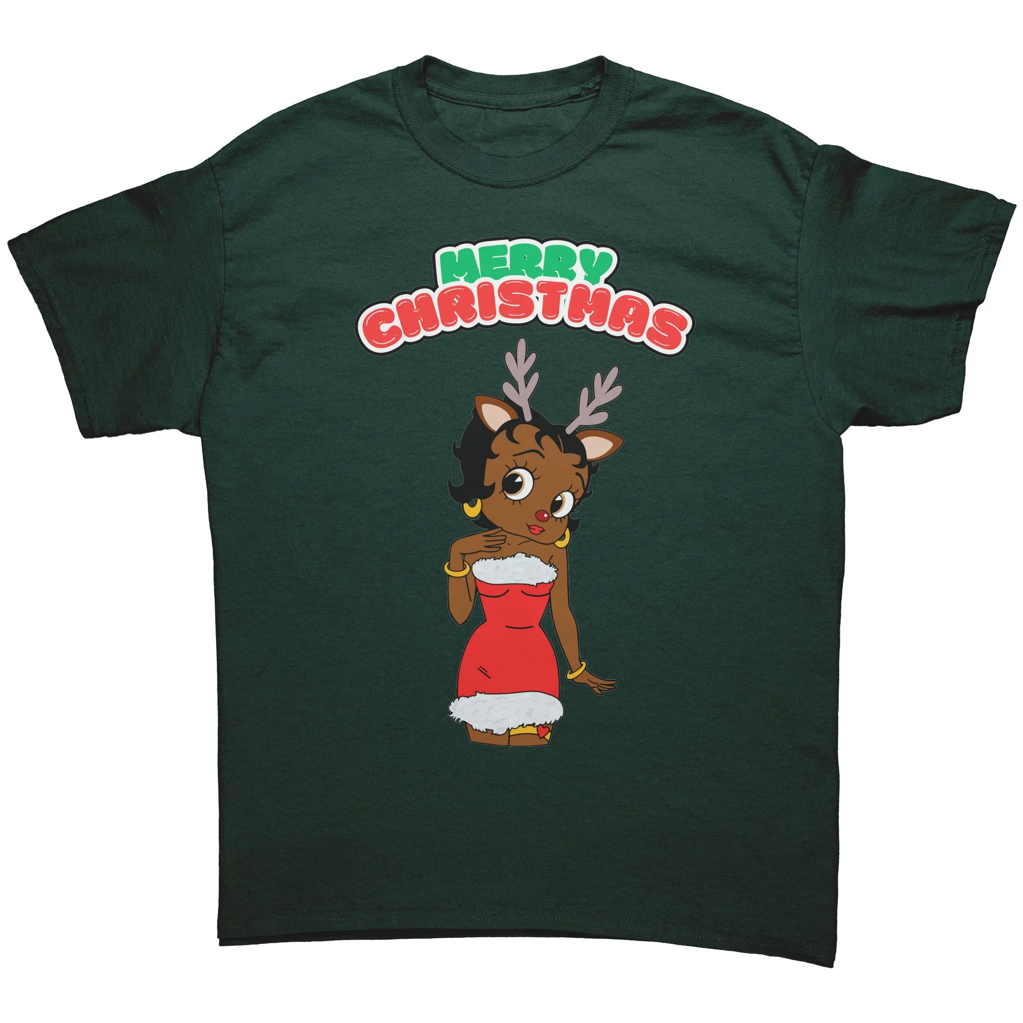 Cute Betty Boop Shirt, Funny Christmas Shirt, Christmas Reindeer Shirt, Christmas Graphic Tee, Christmas Gifts For Her, Womens Clothing Gift