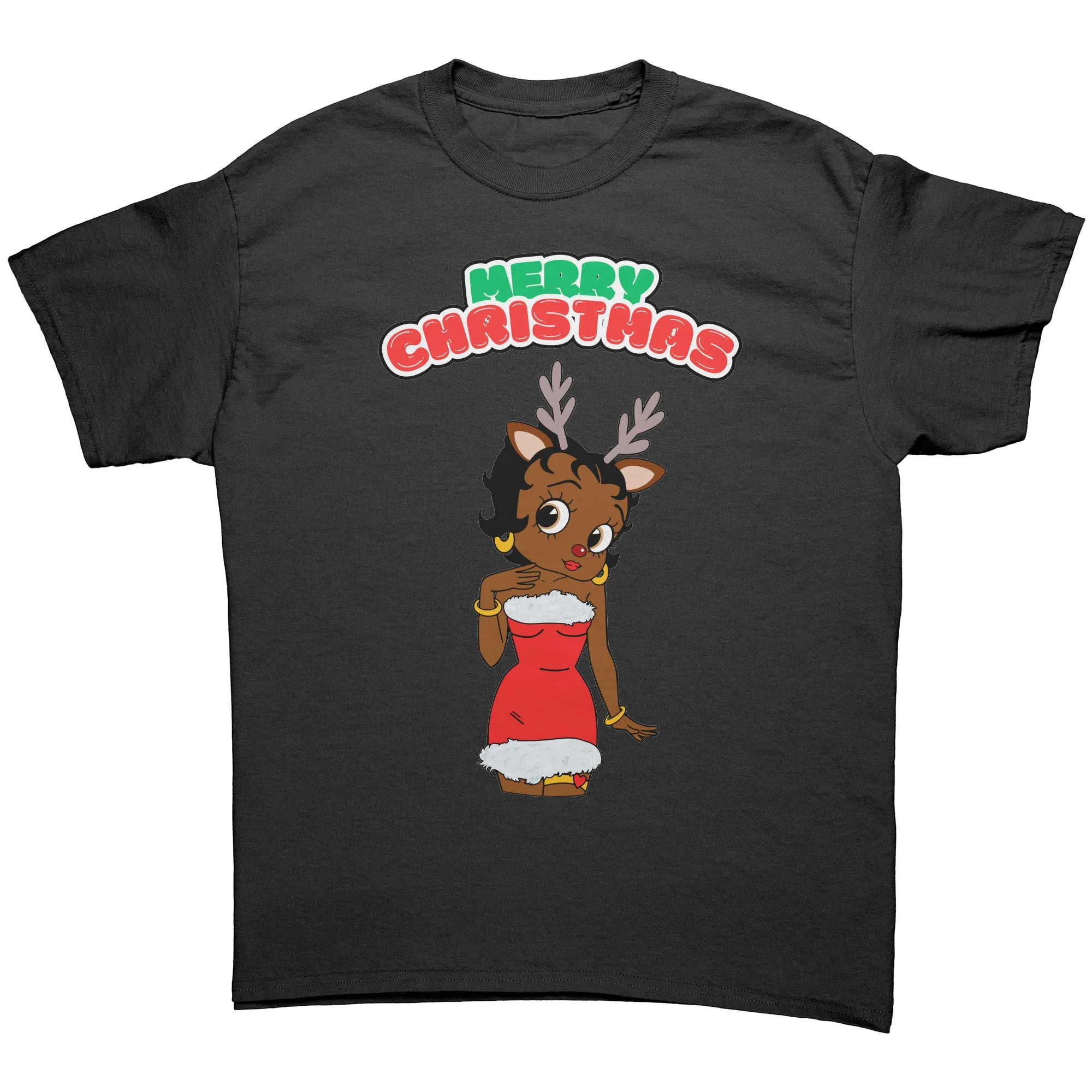 Cute Betty Boop Shirt, Funny Christmas Shirt, Christmas Reindeer Shirt, Christmas Graphic Tee, Christmas Gifts For Her, Womens Clothing Gift