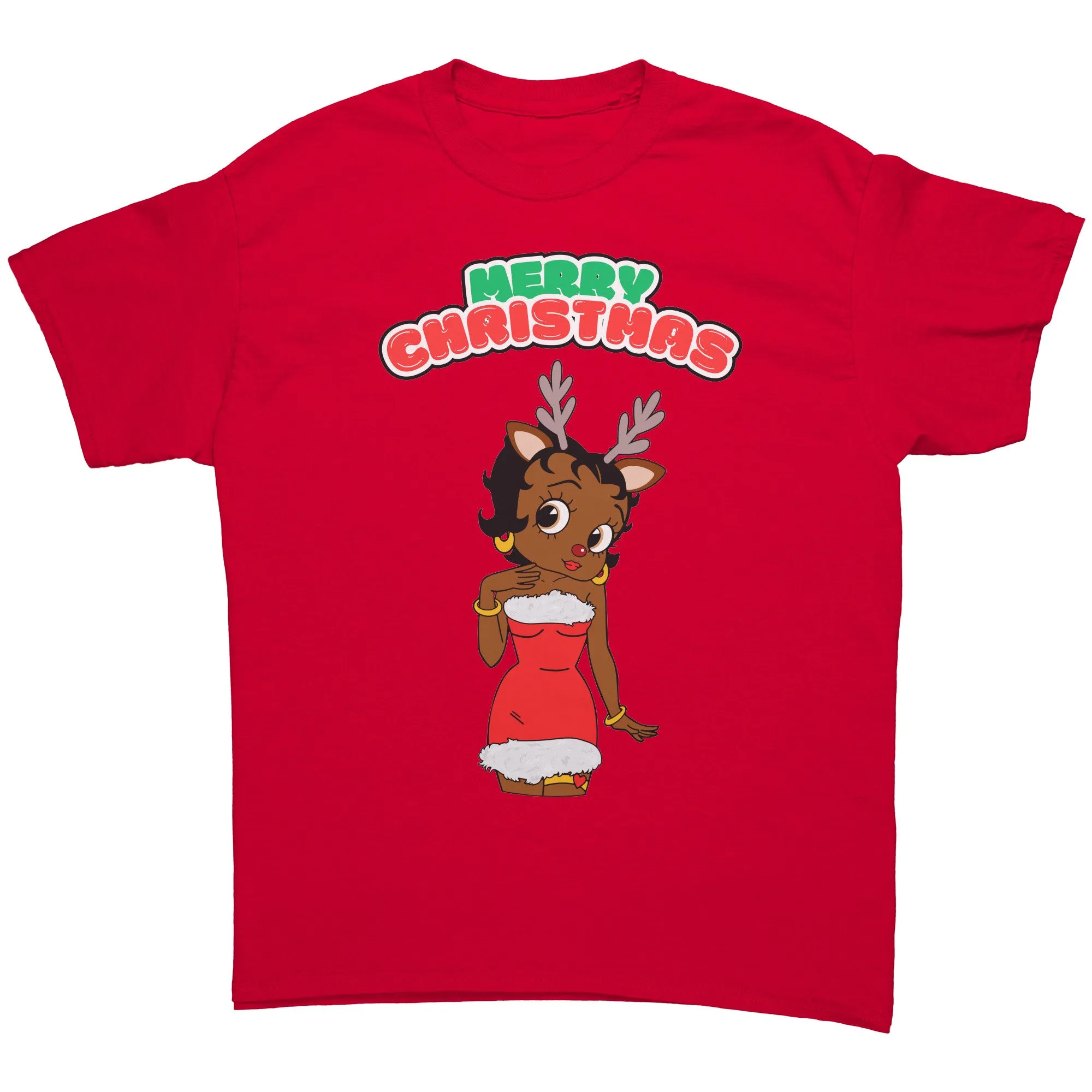 Cute Betty Boop Shirt, Funny Christmas Shirt, Christmas Reindeer Shirt, Christmas Graphic Tee, Christmas Gifts For Her, Womens Clothing Gift