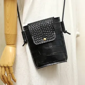 Cute LEATHER Small Side Bag Camel Crocodile Pattern WOMEN Crossbody BAG Purse FOR WOMEN