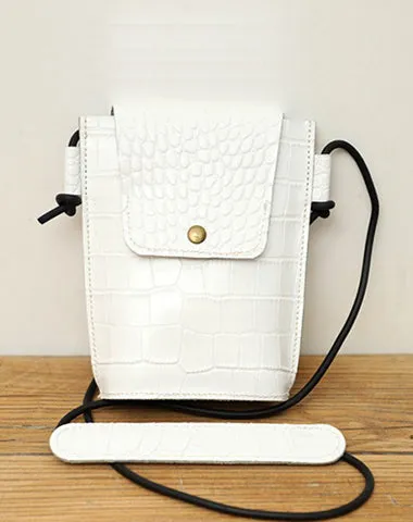 Cute LEATHER Small Side Bag Camel Crocodile Pattern WOMEN Crossbody BAG Purse FOR WOMEN