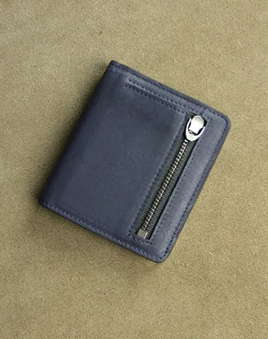 Cute Women Light Gray Leather Small Bifold Wallet Billfold Wallet with Coin Pocket For Women
