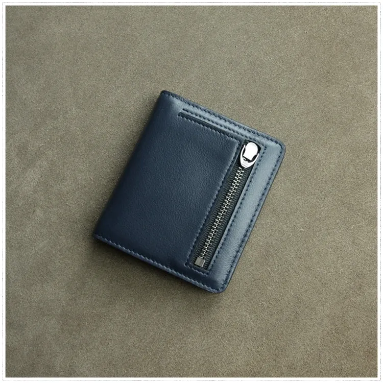 Cute Women Light Gray Leather Small Bifold Wallet Billfold Wallet with Coin Pocket For Women