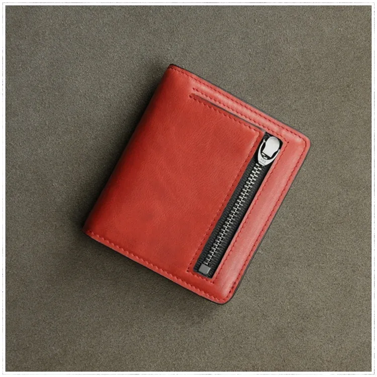 Cute Women Light Gray Leather Small Bifold Wallet Billfold Wallet with Coin Pocket For Women