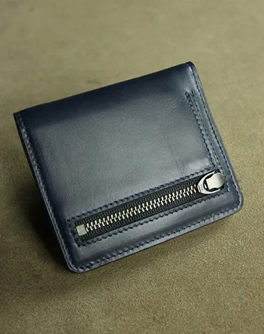 Cute Women Light Gray Leather Small Bifold Wallet Billfold Wallet with Coin Pocket For Women