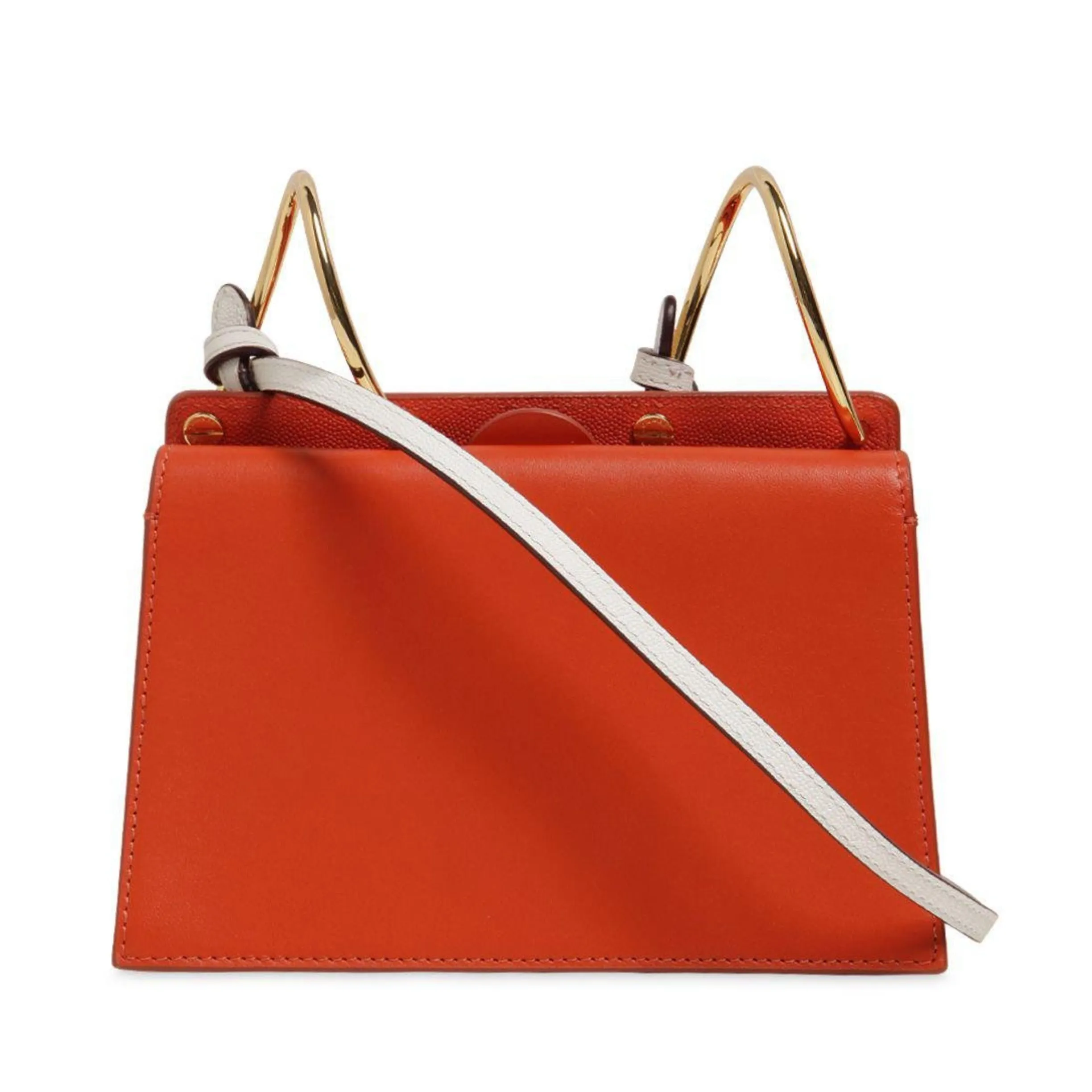 Danse Lente Orange Mini Phoebe Leather Shoulder Bag