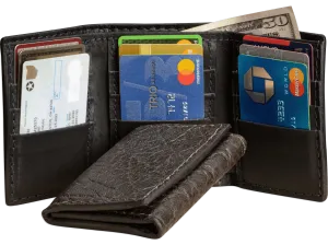 Dark Brown Elephant Trifold Wallet