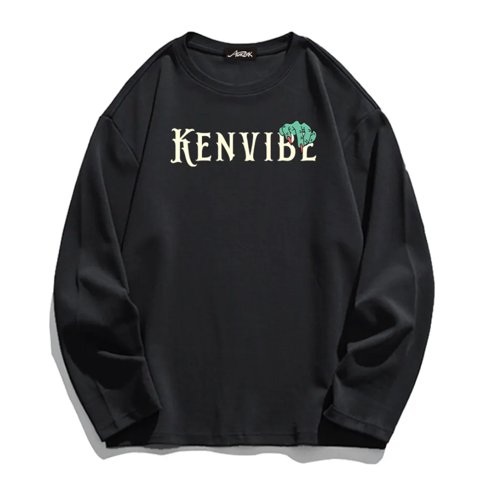 Dark Skeleton Hand Graphic Long Sleeve Shirt