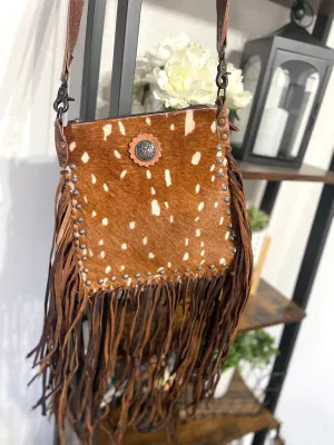 Deer Print Morgan Cowhide Handbag