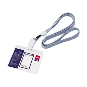 Deli Name Badge with Lanyard Horizontal Pack of 10 E5756
