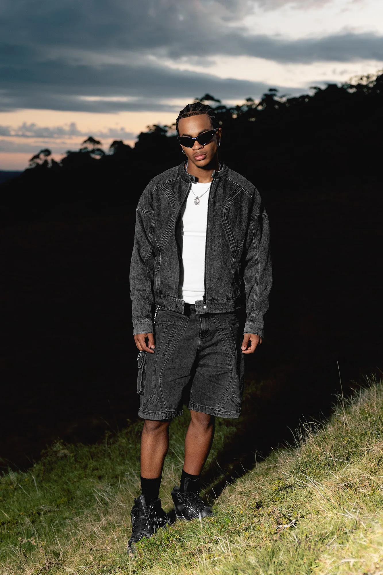 DENIM BIKER JACKET NOISE