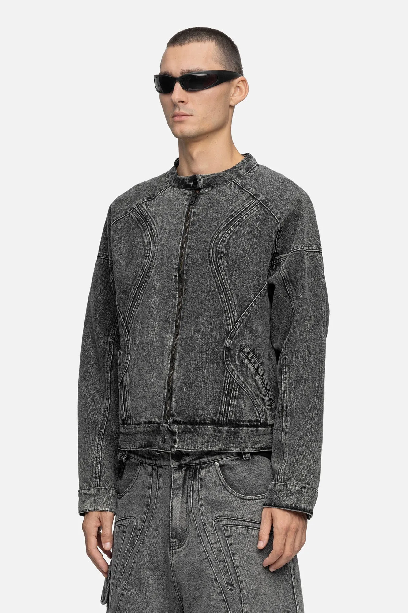 DENIM BIKER JACKET NOISE