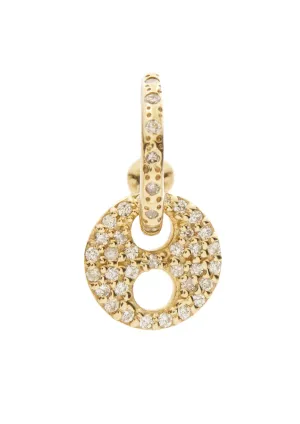 Diamond Signature Button Earring