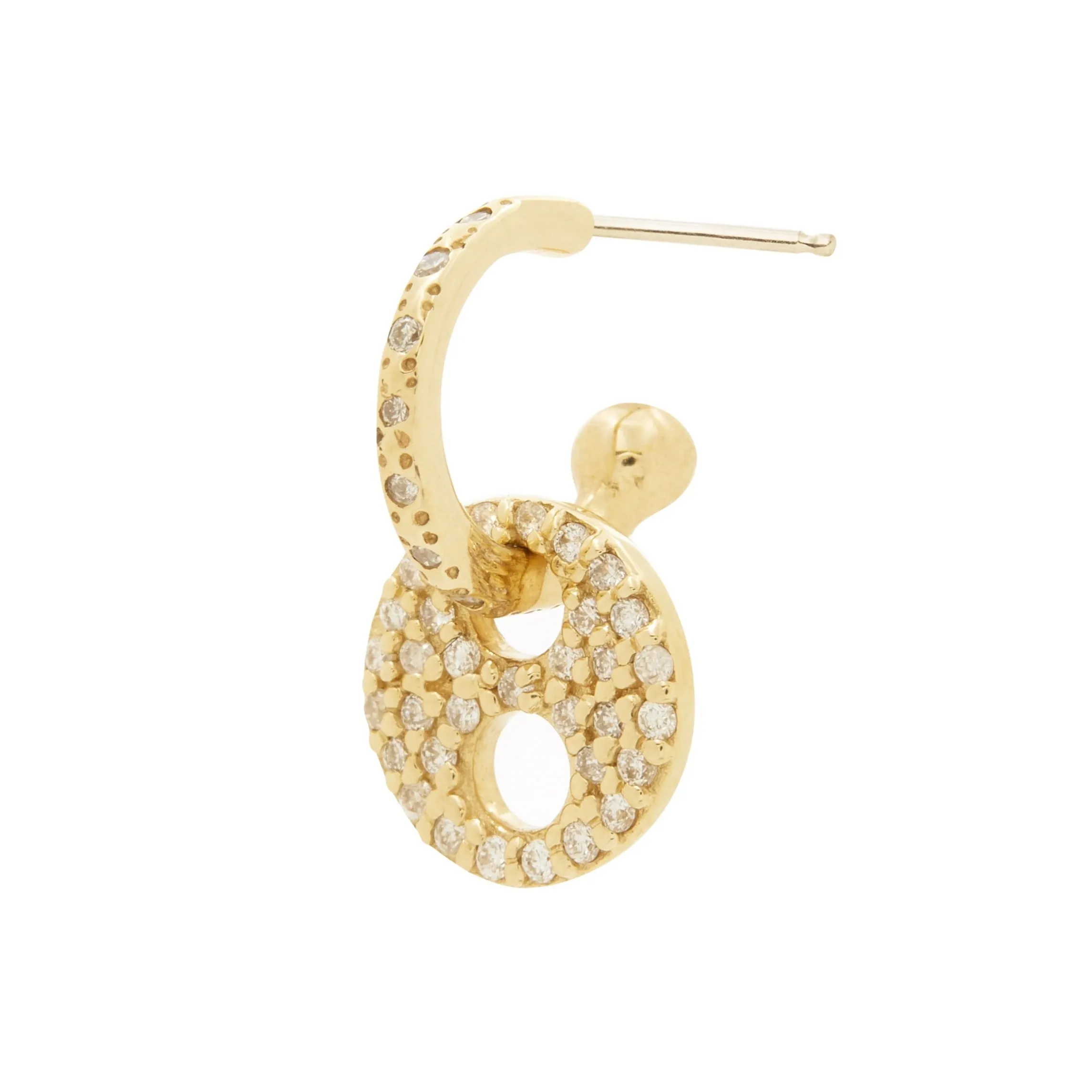 Diamond Signature Button Earring