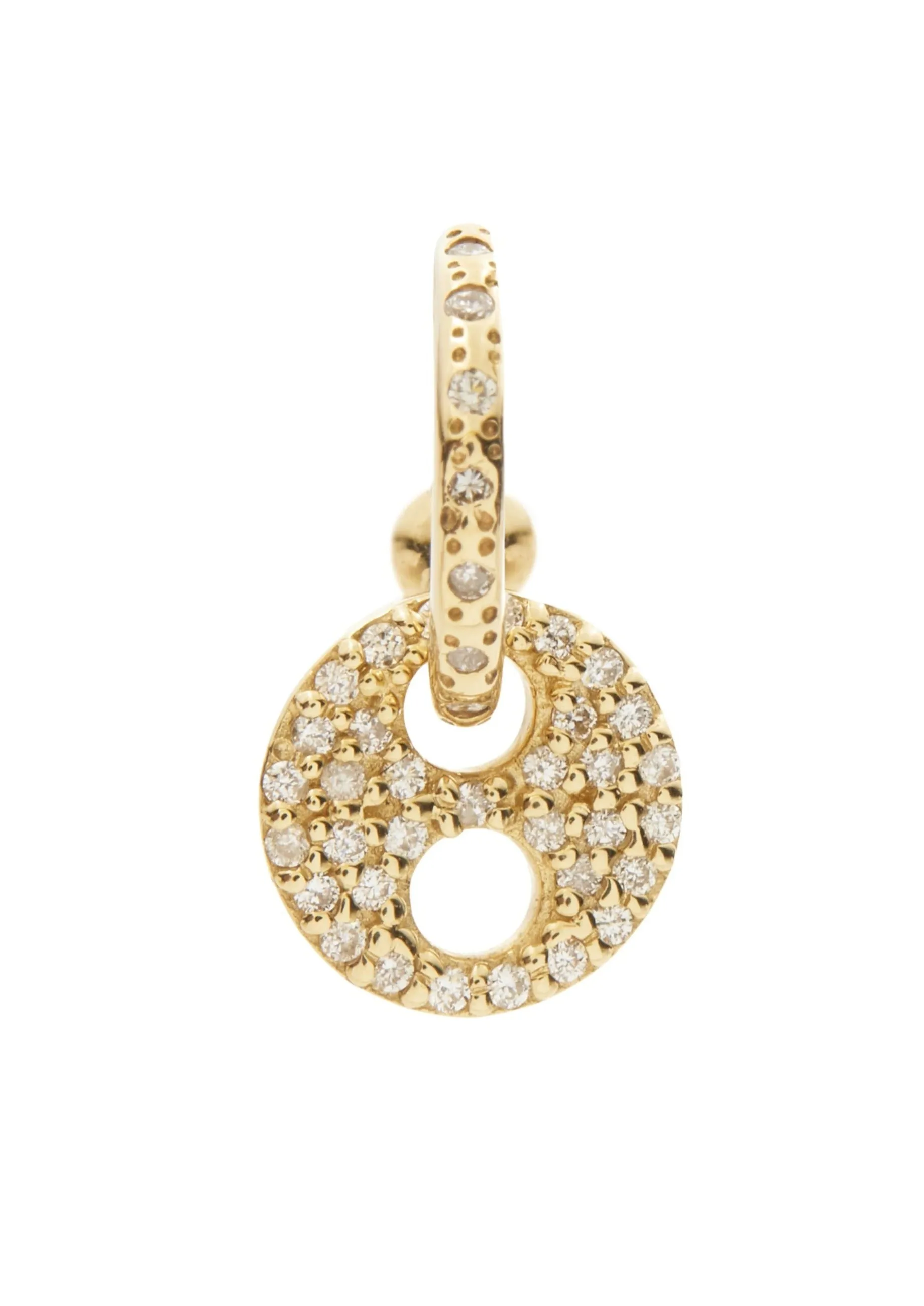 Diamond Signature Button Earring