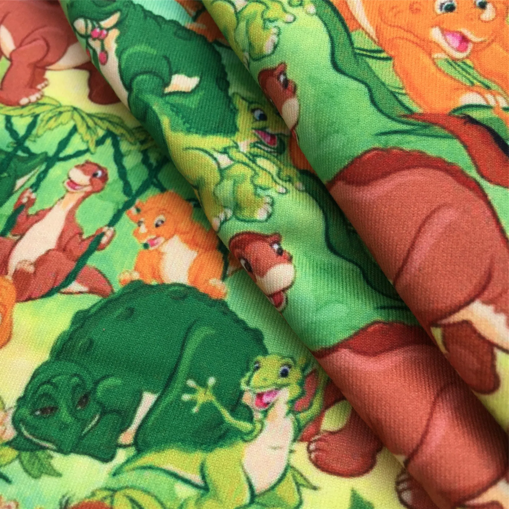 dinosaurs dino green series printed fabric