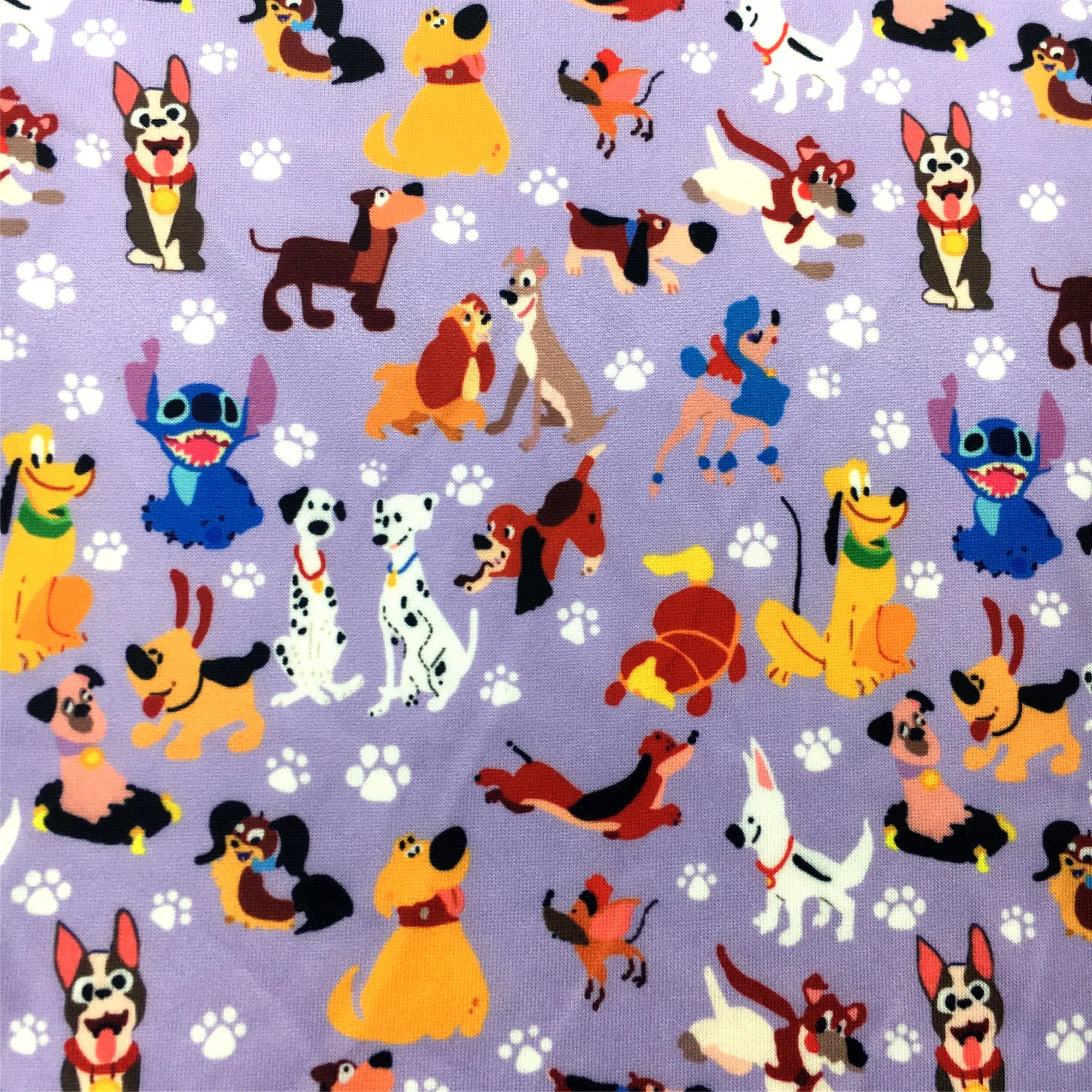 dog puppy purple series printed fabric