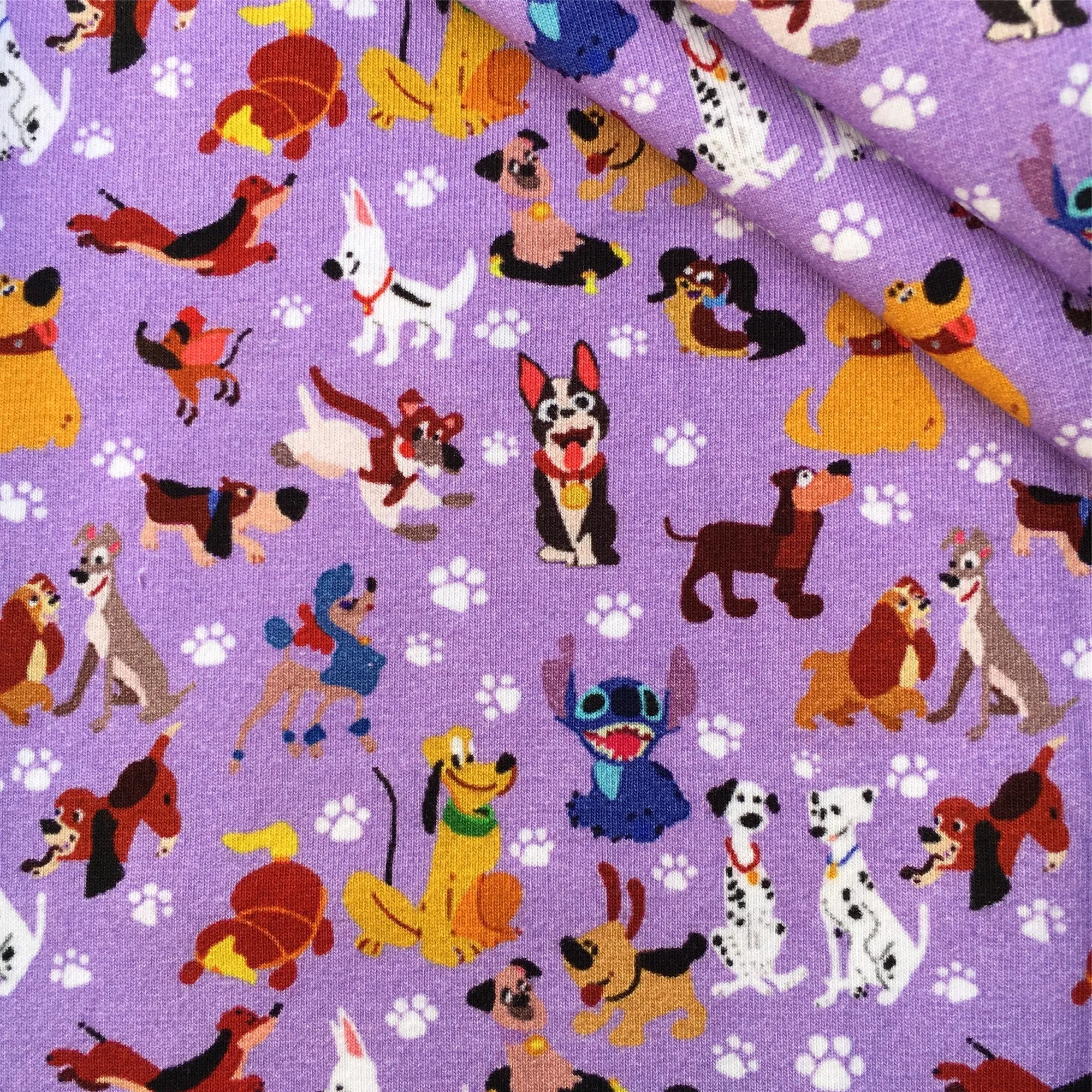 dog puppy purple series printed fabric