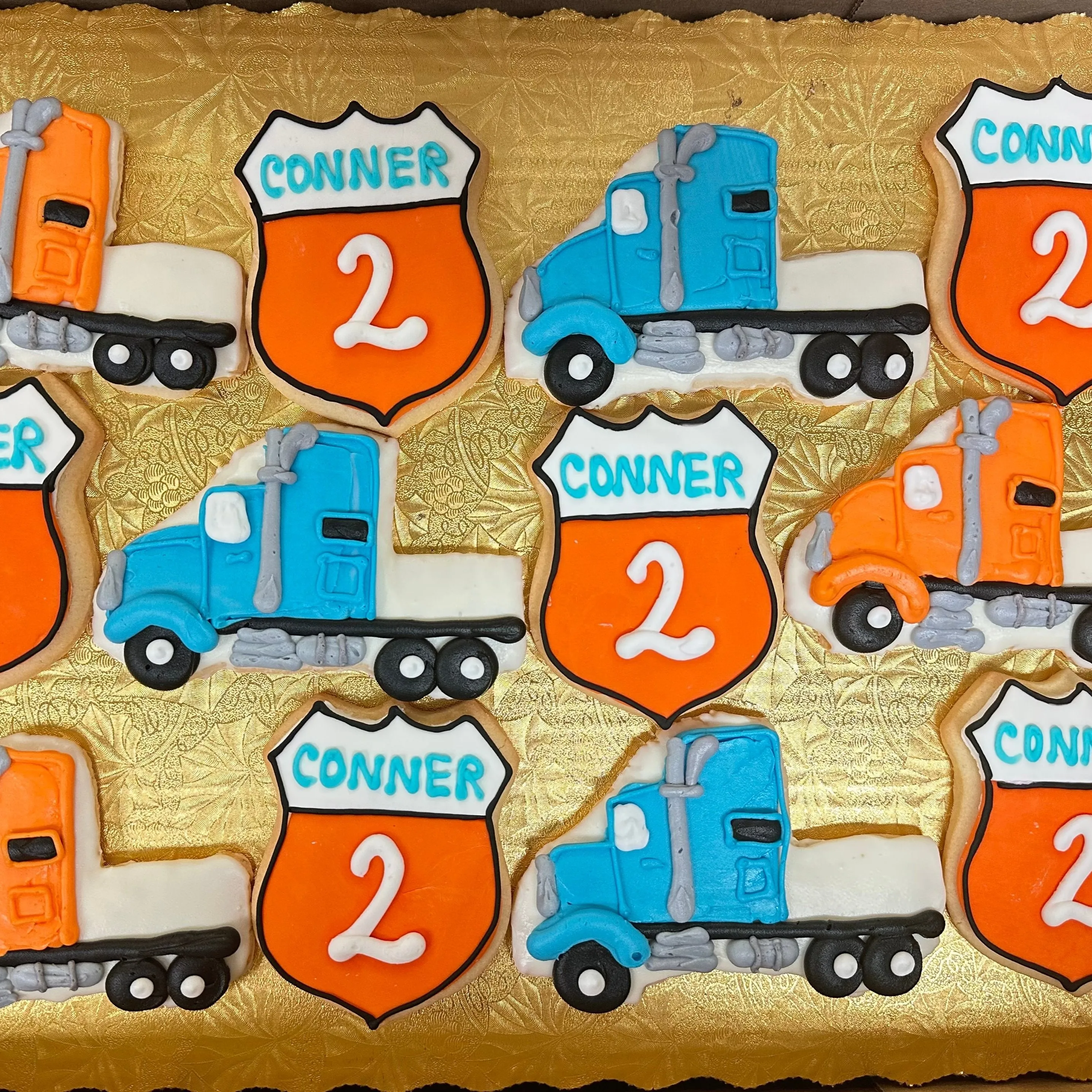 Dozen Decorated Cookie Badge & Semi-Truck
