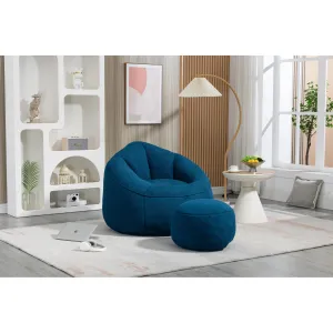 Drop Shape Bean Bag Sofa Microfiber Camel Back Egg Chair W/Spherical