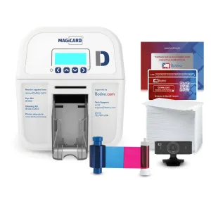 Dual Sided ID Card Printer Bodno Magicard D & Complete Supplies Package ID Software - Bronze Edition