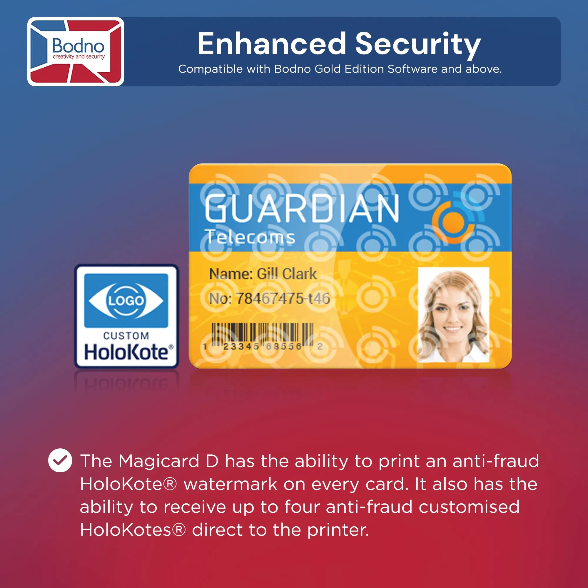 Dual Sided ID Card Printer Bodno Magicard D & Complete Supplies Package ID Software - Bronze Edition