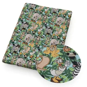 elephant zebra stripe leaf leaves tree printed fabric