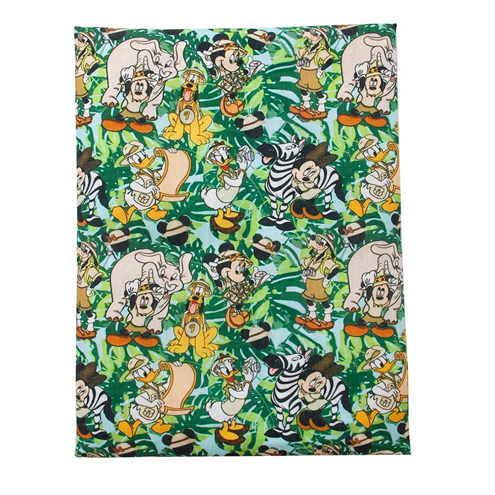elephant zebra stripe leaf leaves tree printed fabric
