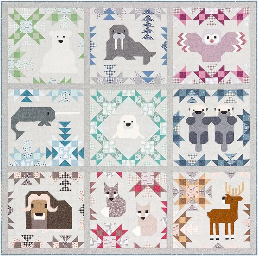 Elizabeth Hartman - North Stars - Animal Quilt Sampler & Pillow Pattern