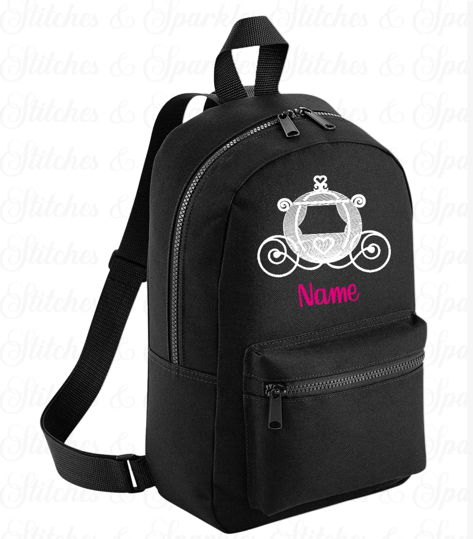 Embroidered Princess Carriage Backpack
