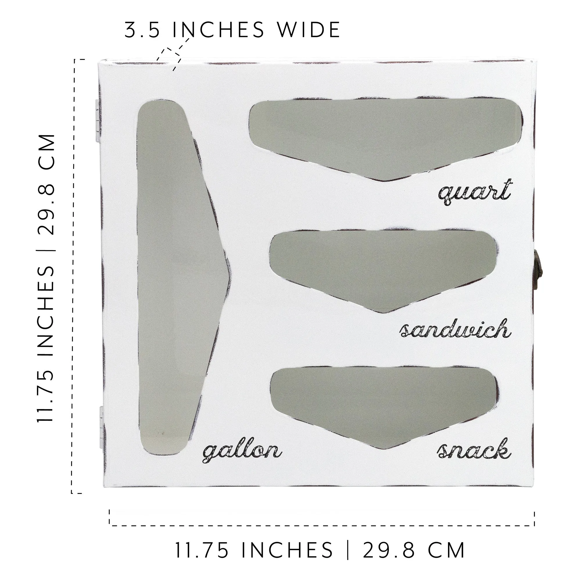 Enamelware Kitchen Bag Organizer (White, Case of 4)