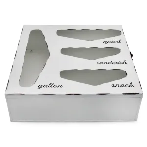 Enamelware Kitchen Bag Organizer (White, Case of 4)