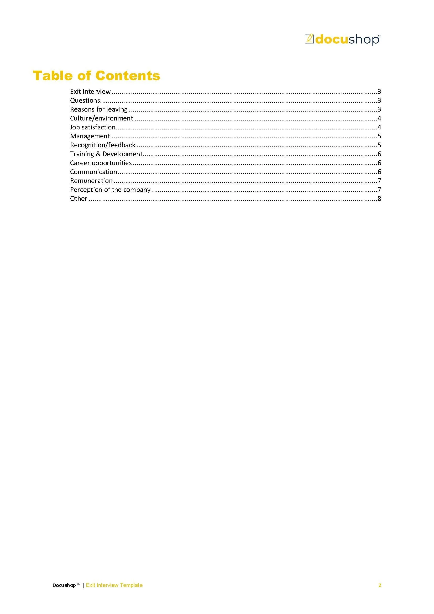 Exit Interview Template