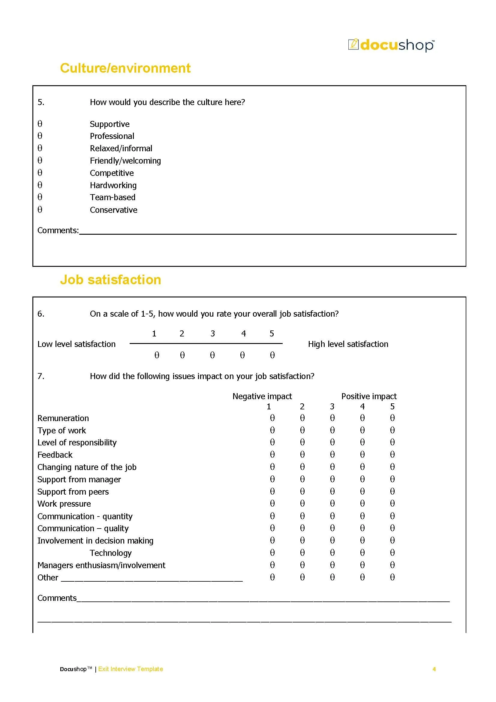 Exit Interview Template