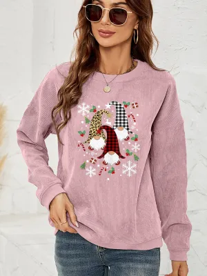 Faceless Gnome Graphic Drop Shoulder Sweatshirt (4 Colors)