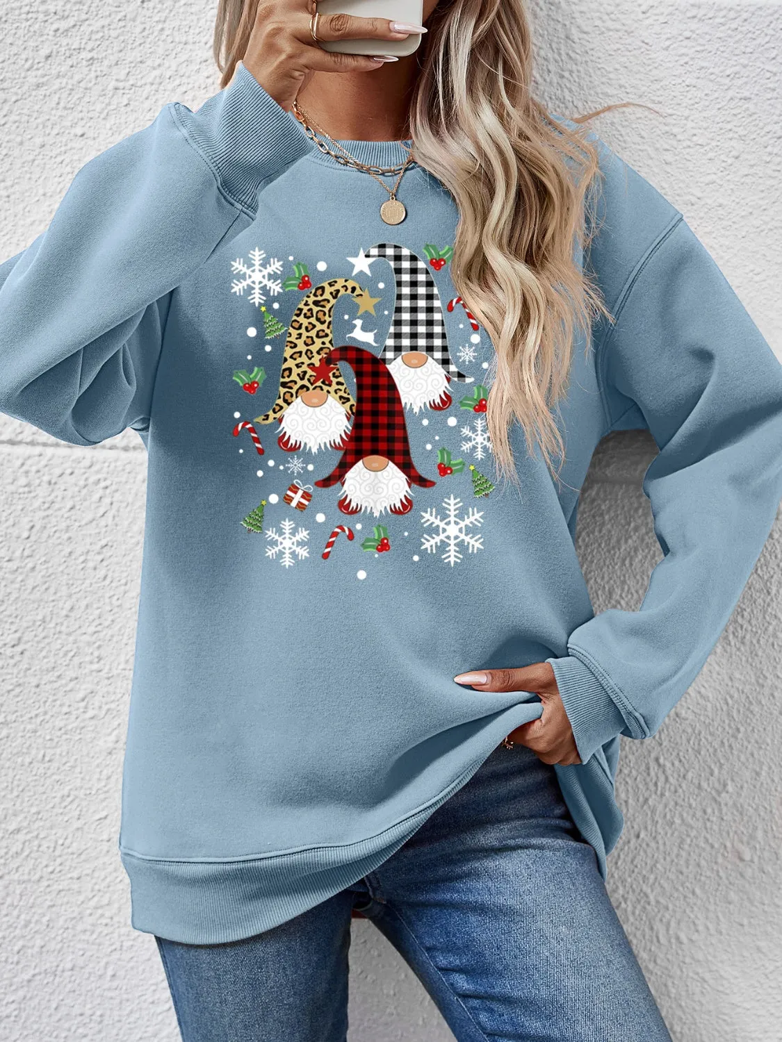 Faceless Gnomes Graphic Drop Shoulder Sweatshirt (9 Colors)