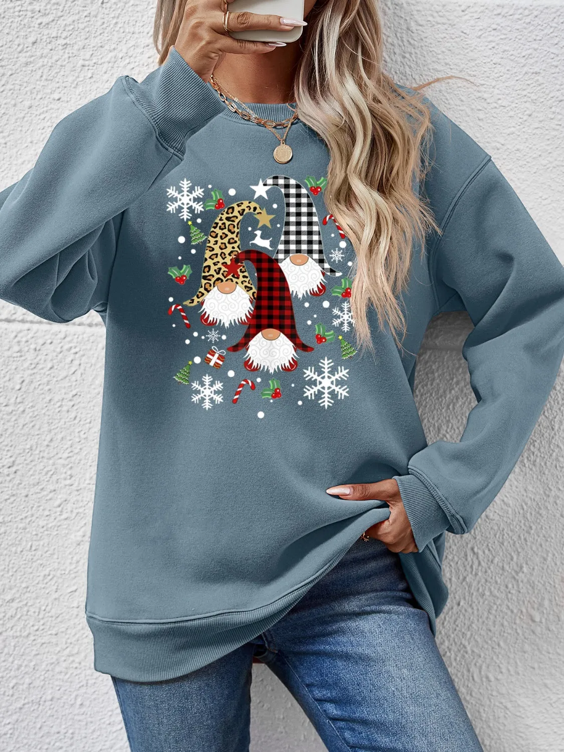 Faceless Gnomes Graphic Drop Shoulder Sweatshirt (9 Colors)