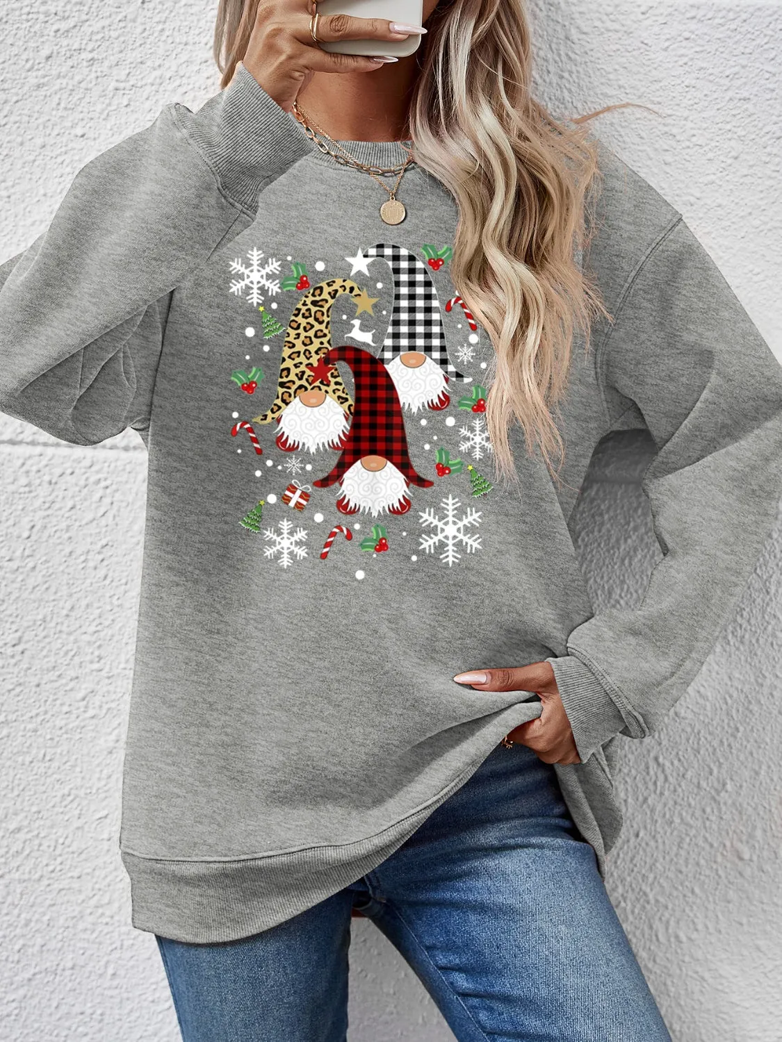 Faceless Gnomes Graphic Drop Shoulder Sweatshirt (9 Colors)