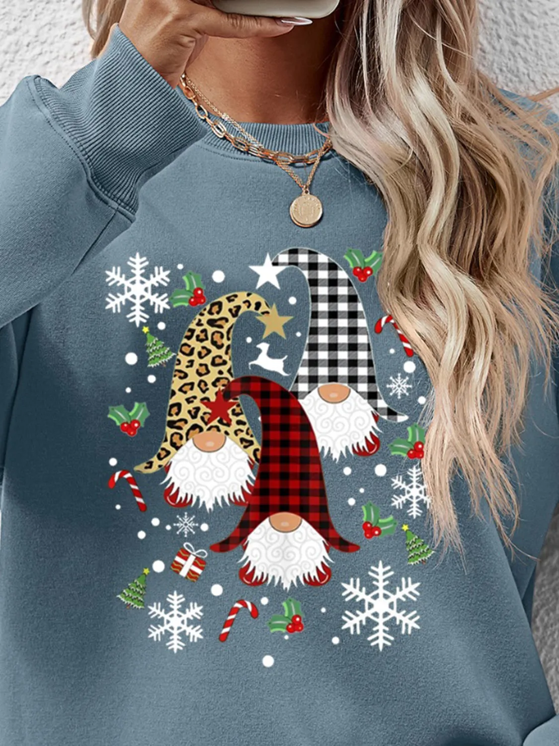 Faceless Gnomes Graphic Drop Shoulder Sweatshirt (9 Colors)