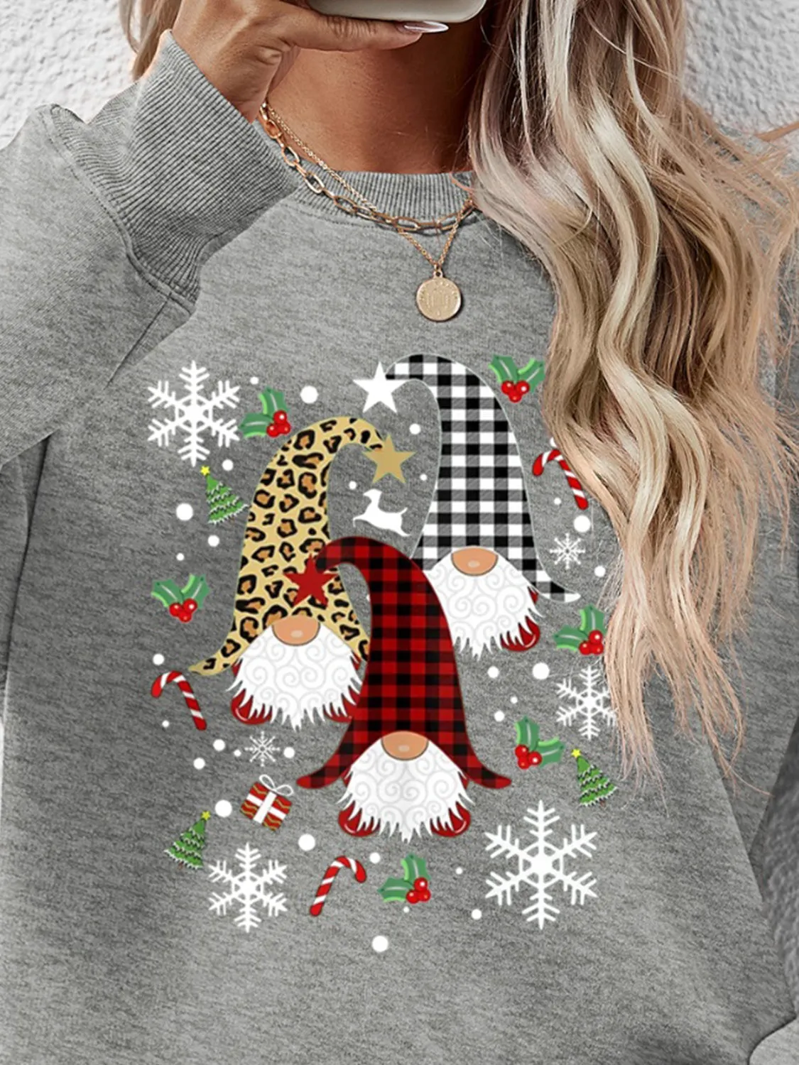 Faceless Gnomes Graphic Drop Shoulder Sweatshirt (9 Colors)