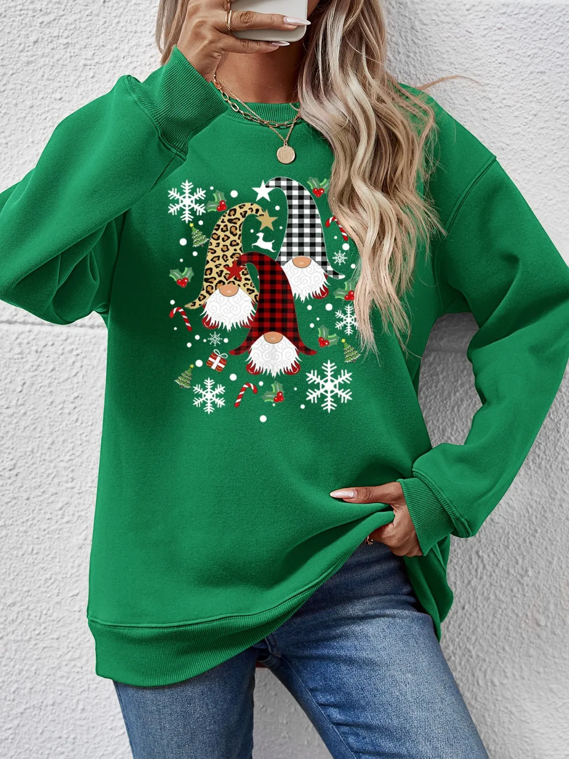 Faceless Gnomes Graphic Drop Shoulder Sweatshirt (9 Colors)