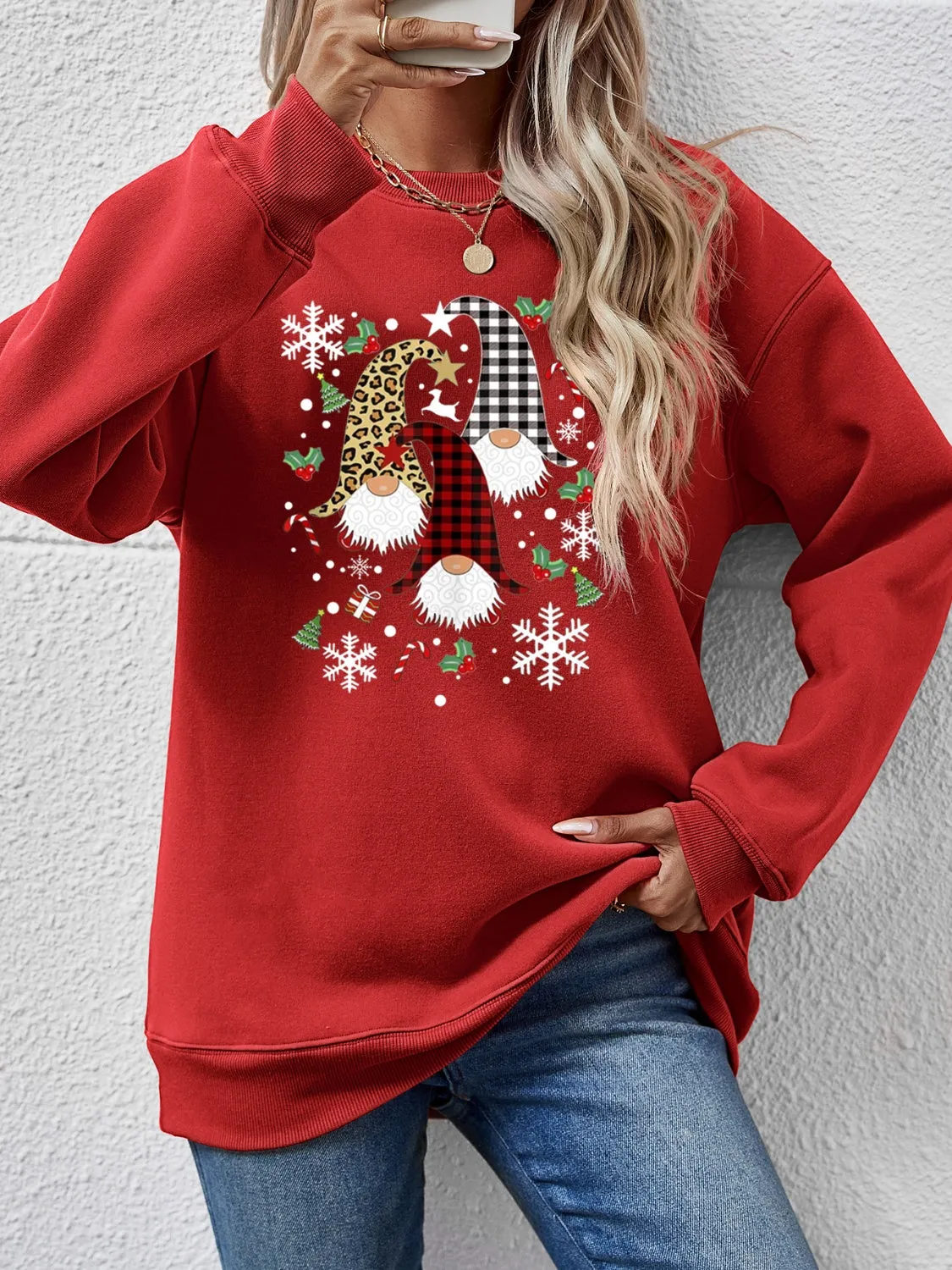Faceless Gnomes Graphic Drop Shoulder Sweatshirt (9 Colors)